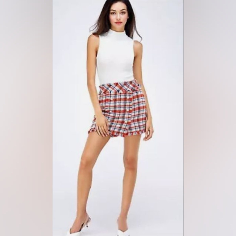 Sans Souci Frayed Tweed Mini Skirt Multicolor Size L